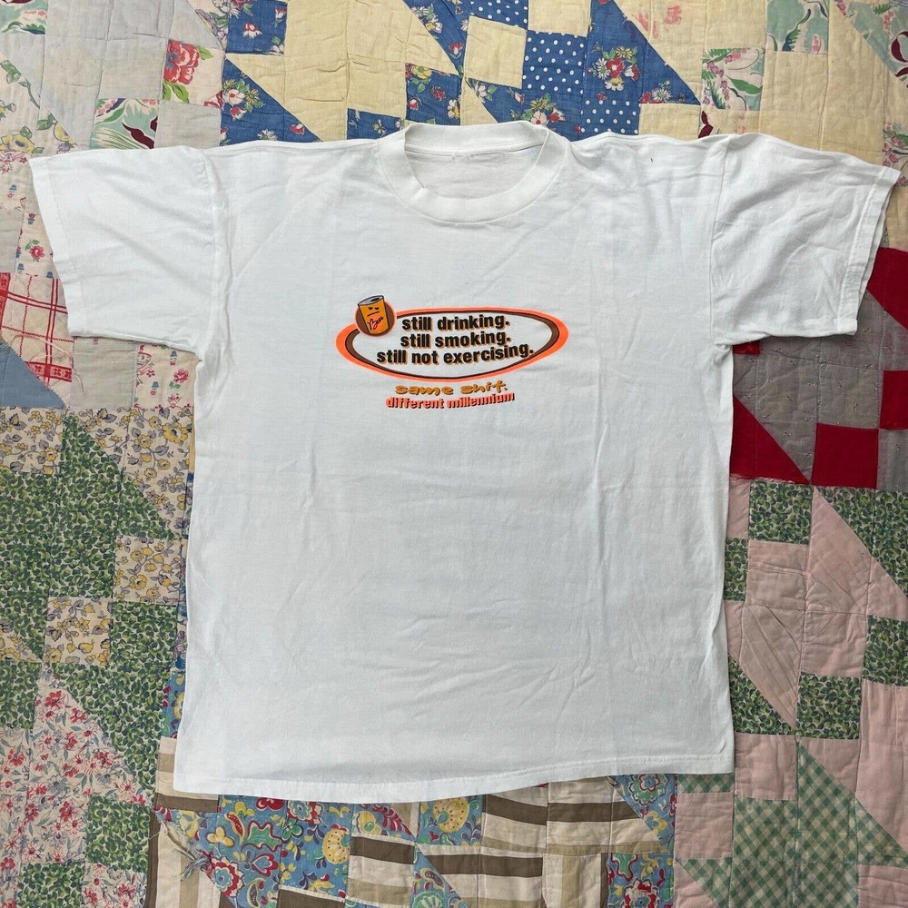 Vintage 90s Still Drinking Smoking Not Exercising Same Shi* Funny Humor T Shirt